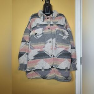Altar’d State Southwestern Tribal Western Shacket Jacekt sz L